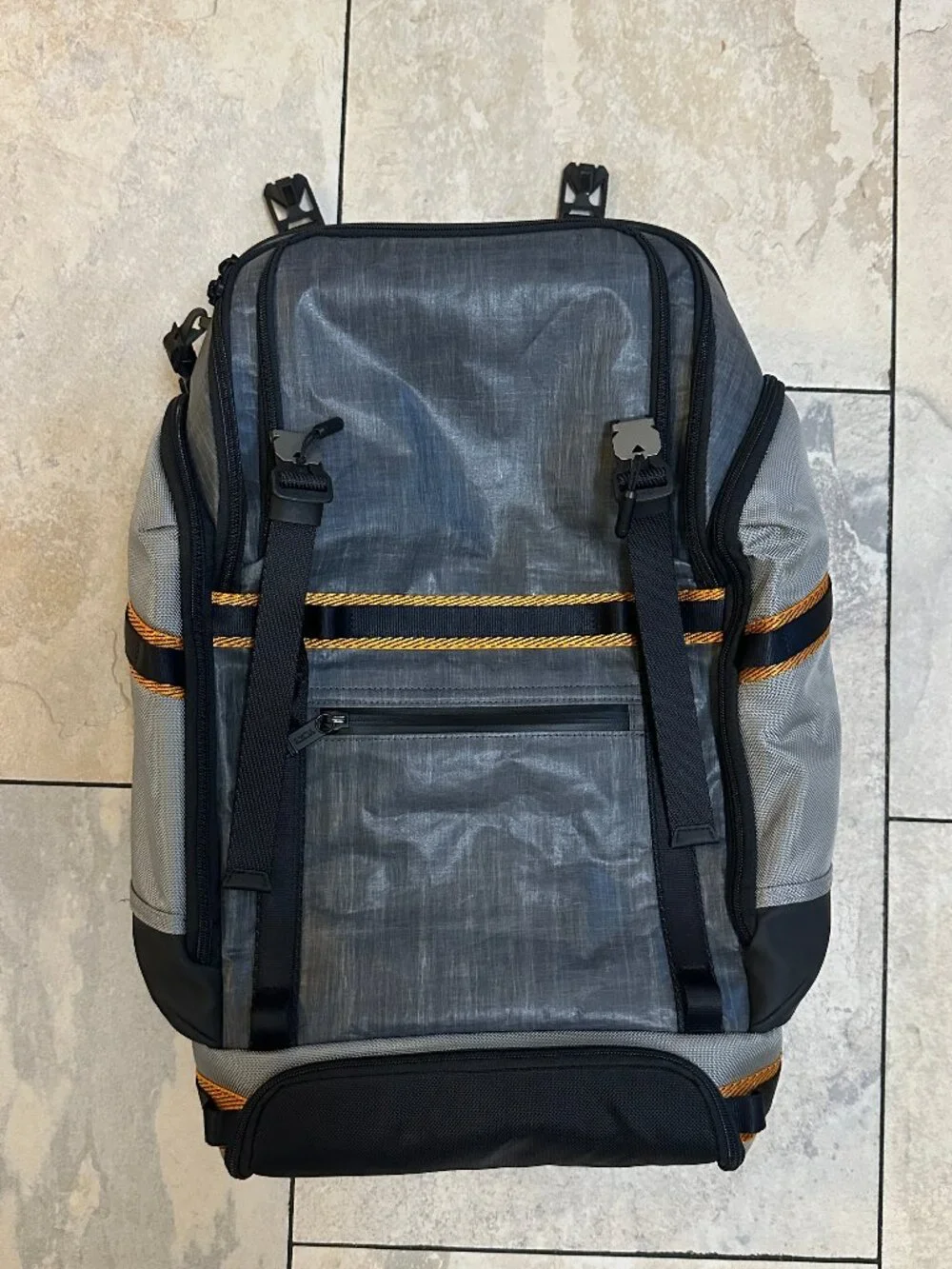 Tumi Alpha Bravo Expedition Backpack - Steel / Orange